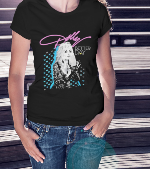 Dolly Parton Better Day Butterfly Microphone Trent Crimm T-Shirt