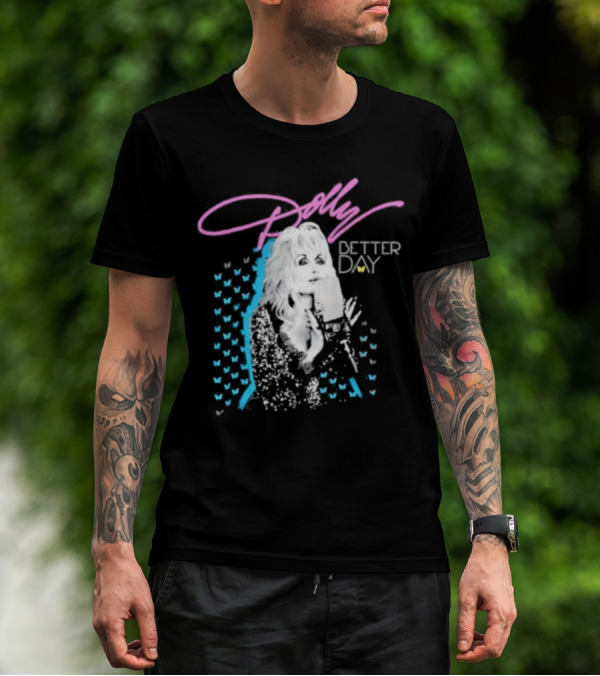 Dolly Parton Better Day Butterfly Microphone Trent Crimm T-Shirt