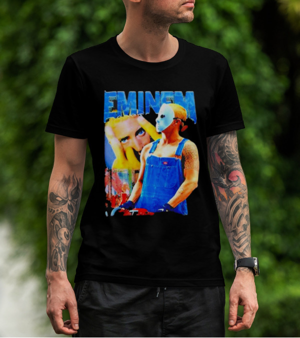 Eminem In Jason Mask With Overalls And Gloves T-Shirt
