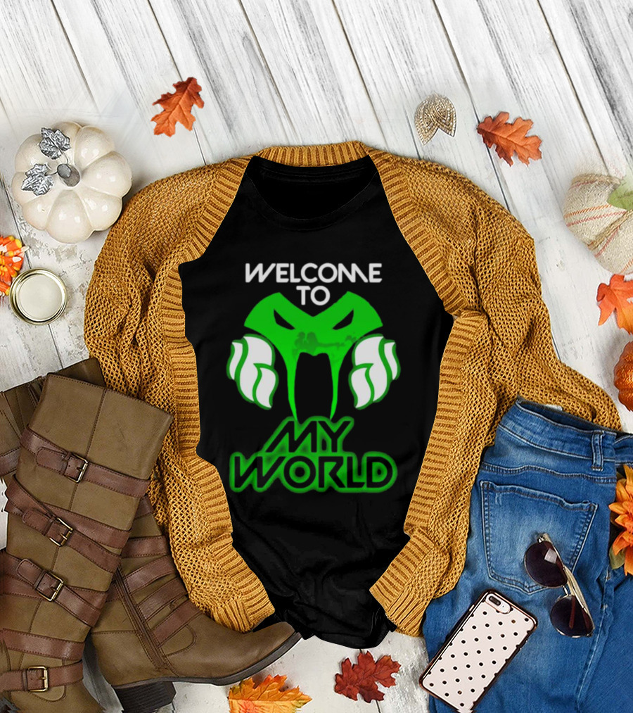 Viper’s Pit Welcome To My World Gaming Logo Green Snakeskin T-Shirt