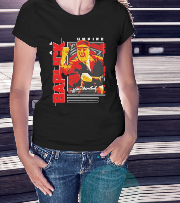 Al Barlick Umpire Sports Card Vintage Red T-Shirt