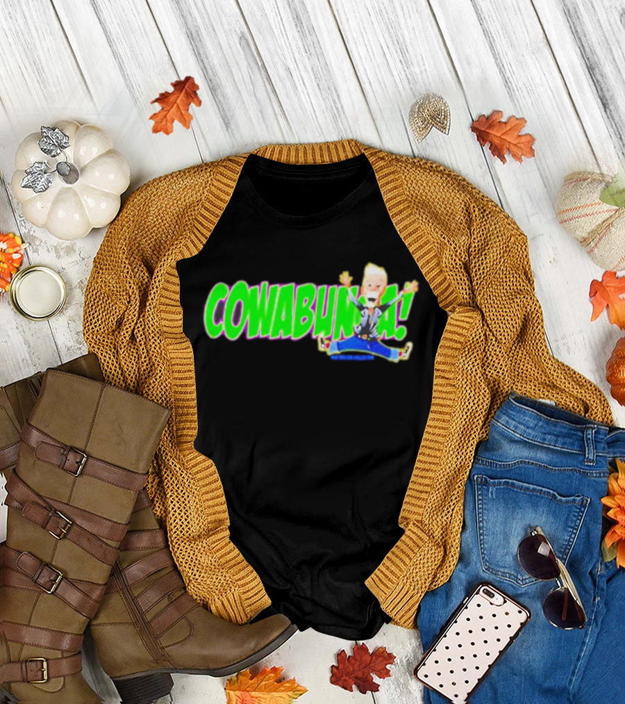 Rob Paulsen Cowabunga Cartoon Character Jumping Enthusiastically T-Shirt