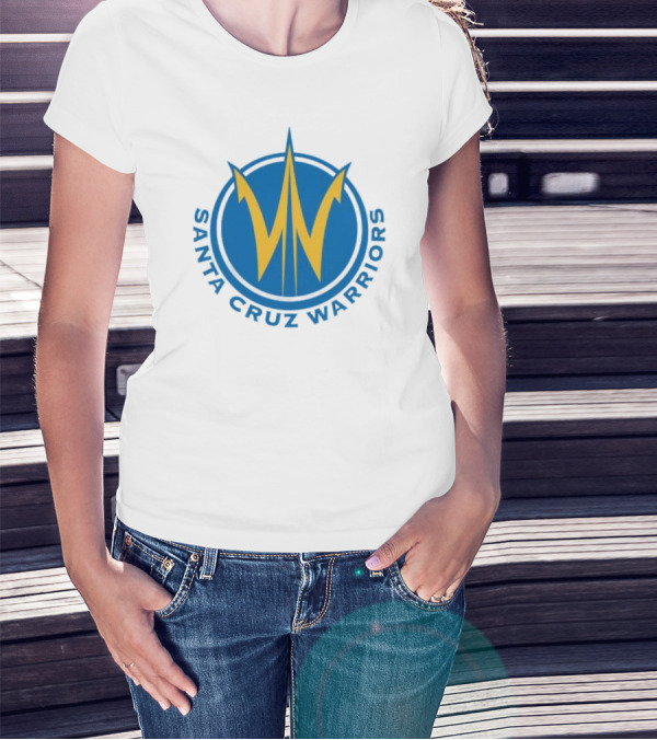 Santa Cruz Warriors Basketball Team Logo Blue And Yellow T-Shirt