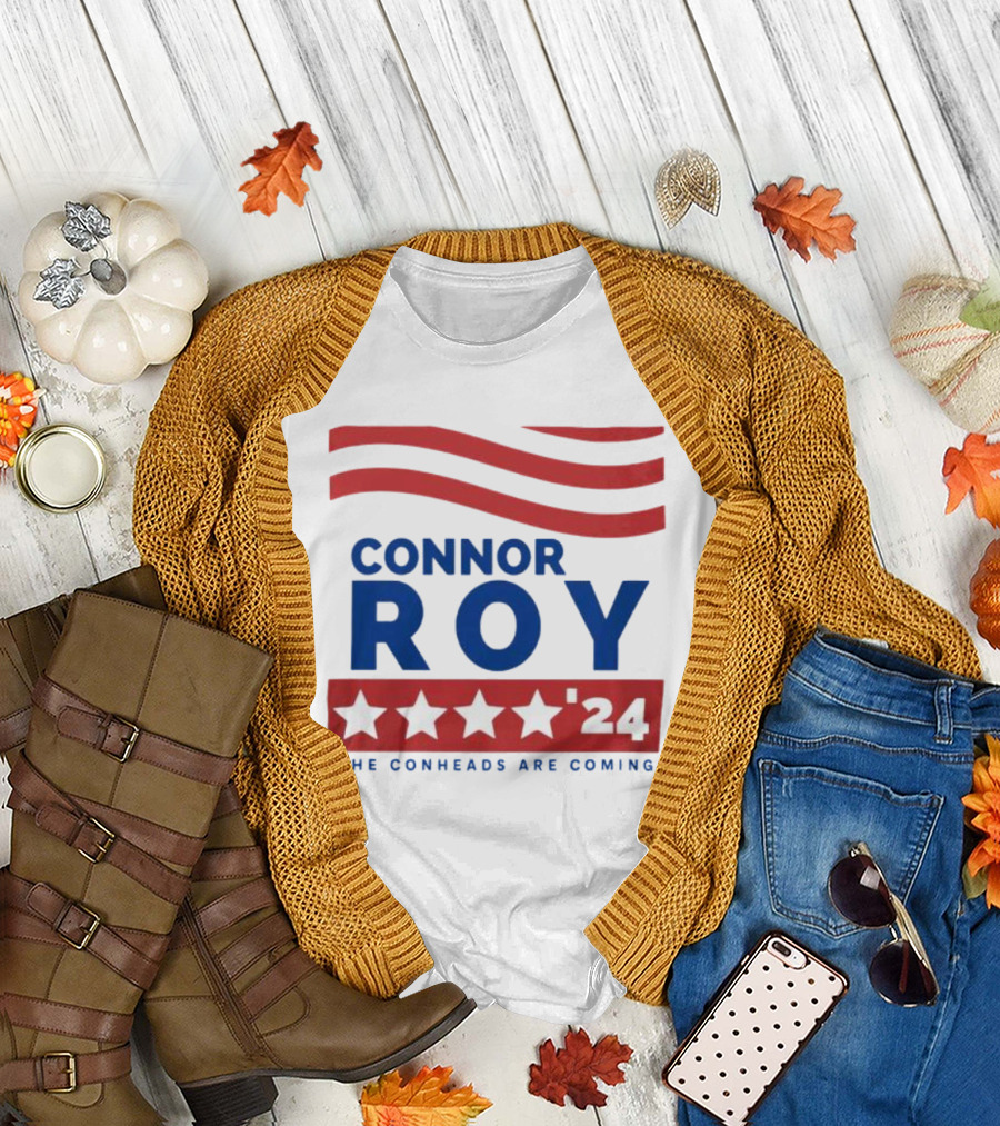 Connor Roy '24 Red and White Stars The Conheads Are Coming T-Shirt
