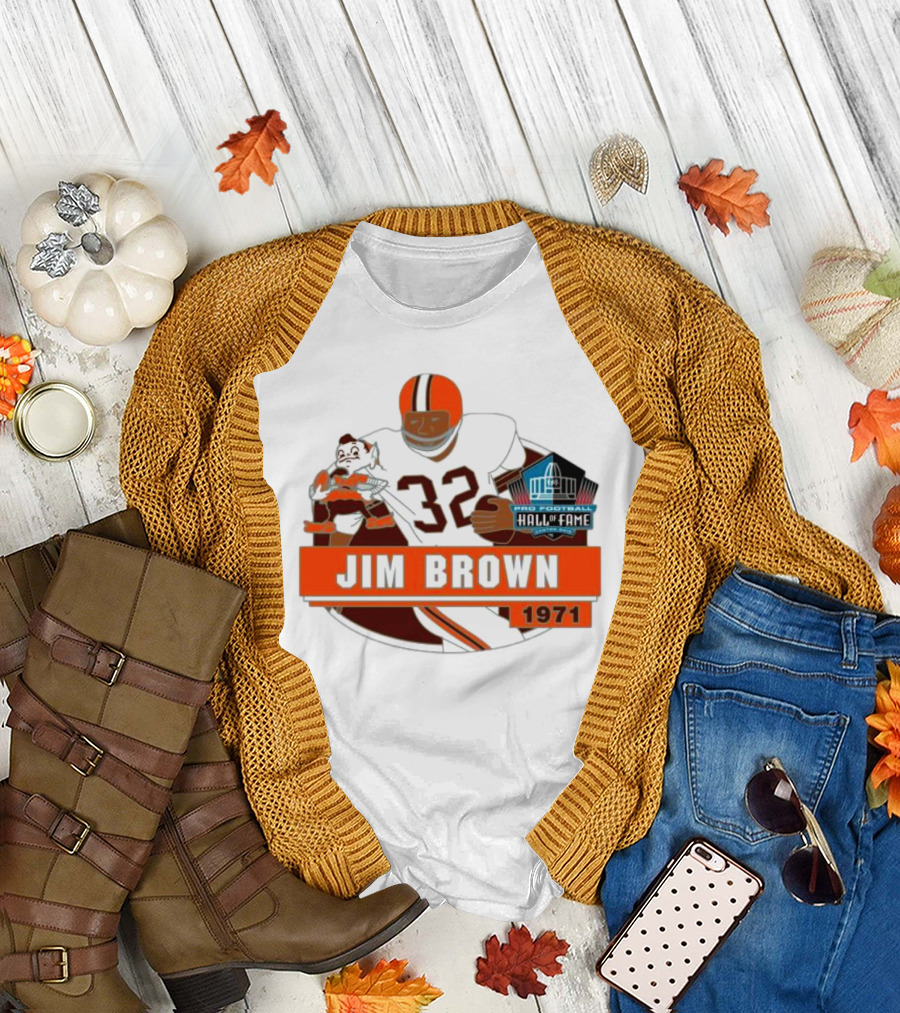 Jim Brown Pro Football Hall of Fame 1971 Number 32 T-Shirt