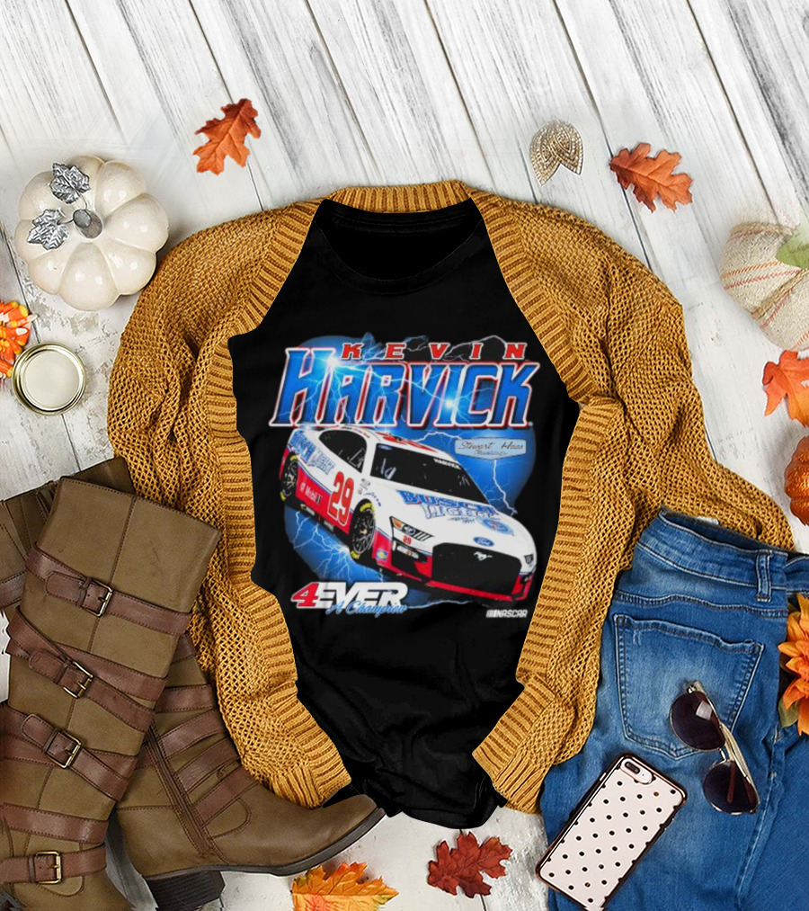 Kevin Harvick 4Ever a Champion Stewart-Haas Racing NASCAR Lightning Car T-Shirt