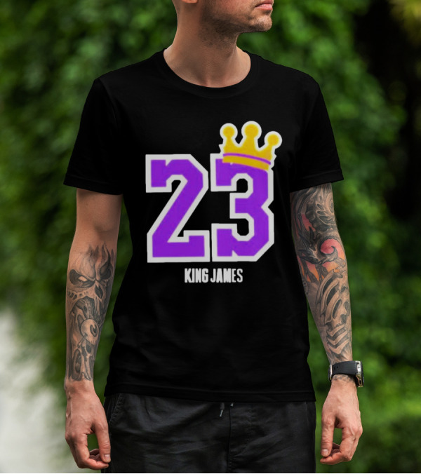 King Lebron James 23 Purple Crown La Lakers T-Shirt