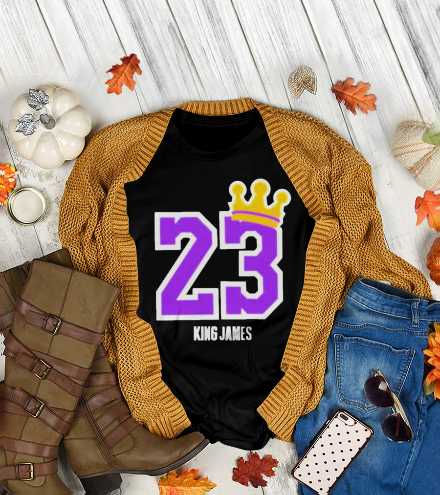 King Lebron James 23 Purple Crown La Lakers T-Shirt