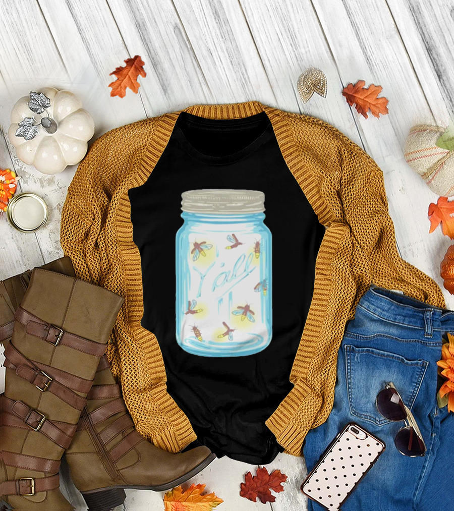 Kyforky Y'all Fireflies in Mason Jar T-Shirt
