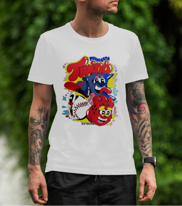 Minnesota Twins Evan Weselmann Baseball Mascots T-Shirt