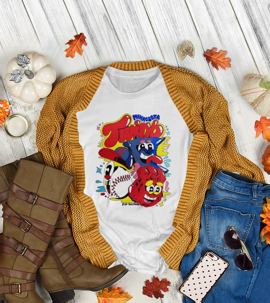 Minnesota Twins Evan Weselmann Baseball Mascots T-Shirt