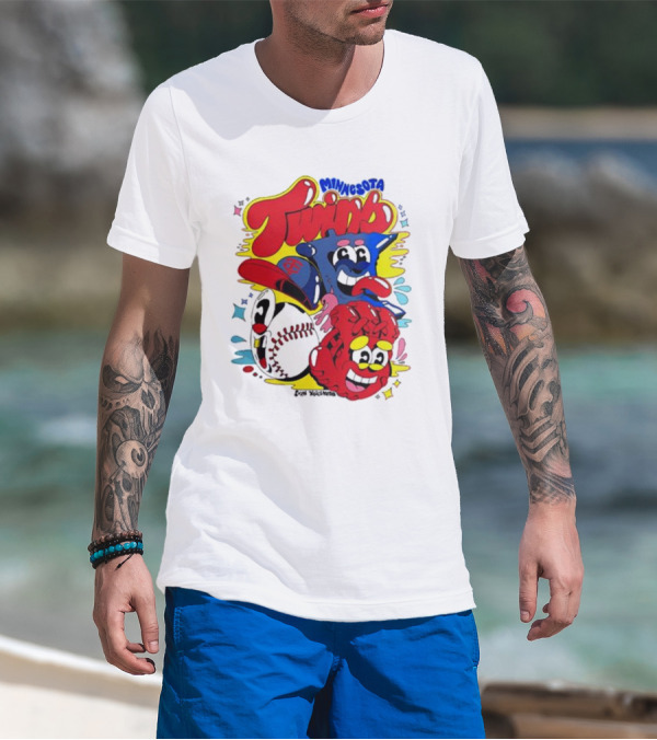 Minnesota Twins Evan Weselmann Baseball Mascots T-Shirt