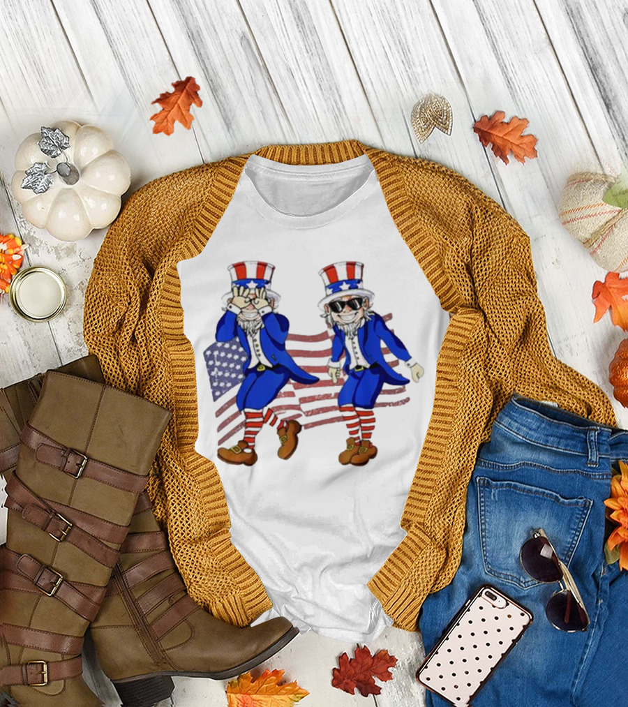 Uncle Sam Griddy Dance Funny American Flag 4th Of July Independence Day T-Shirt