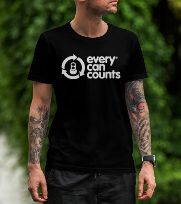Every Can Counts Recycling Symbol With Arrows And Can T-Shirt