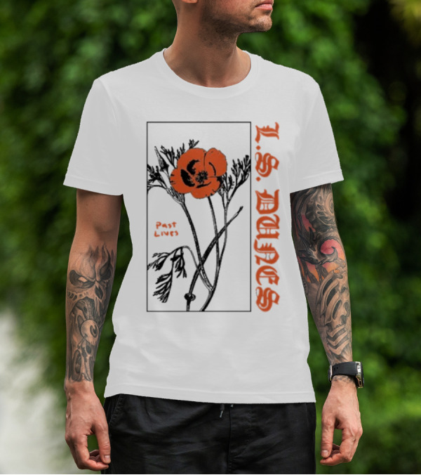 L.S. Dunes Past Lives Orange Flower T-Shirt