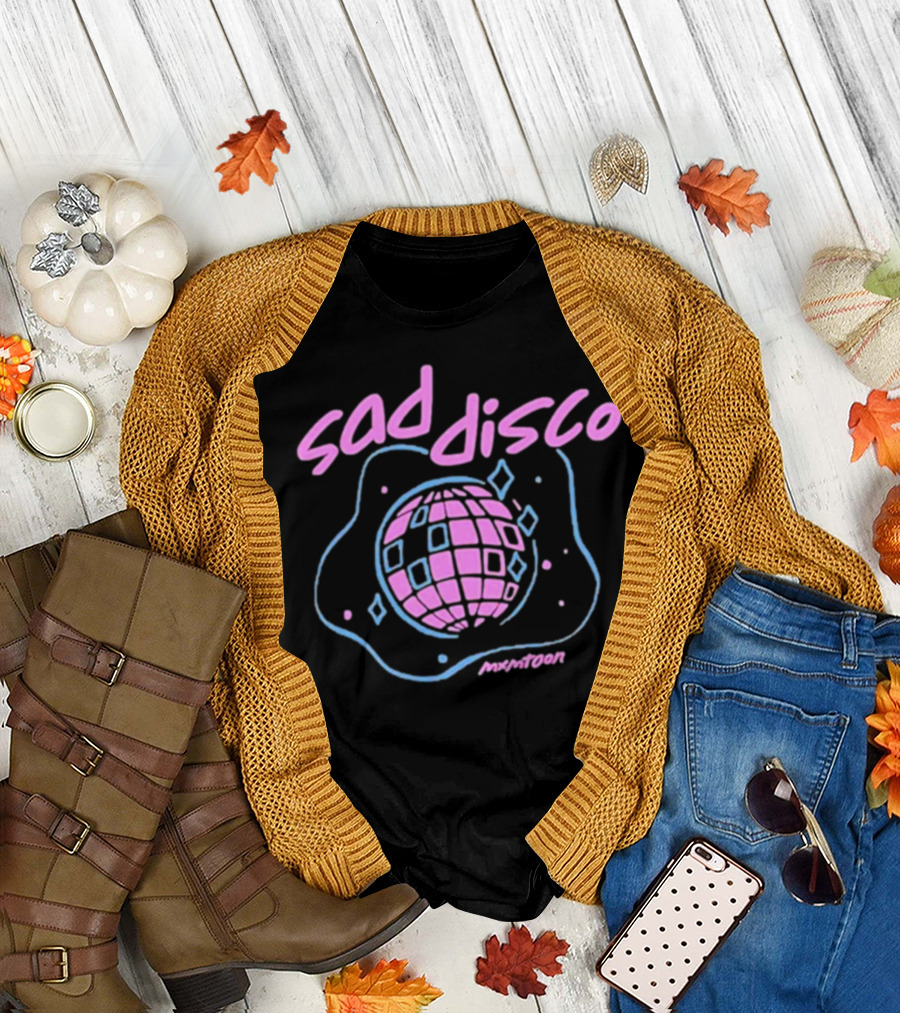 Sad Disco Mxmtoon Pastel Pink Blue Retro Aesthetic Disco Ball T-Shirt