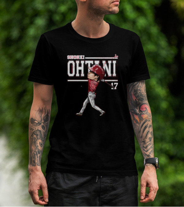 Shohei Ohtani 17 Baseball Cartoon Player T-Shirt