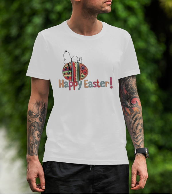 Snoopy Sleeping On Easter Egg Happy Easter T-Shirt
