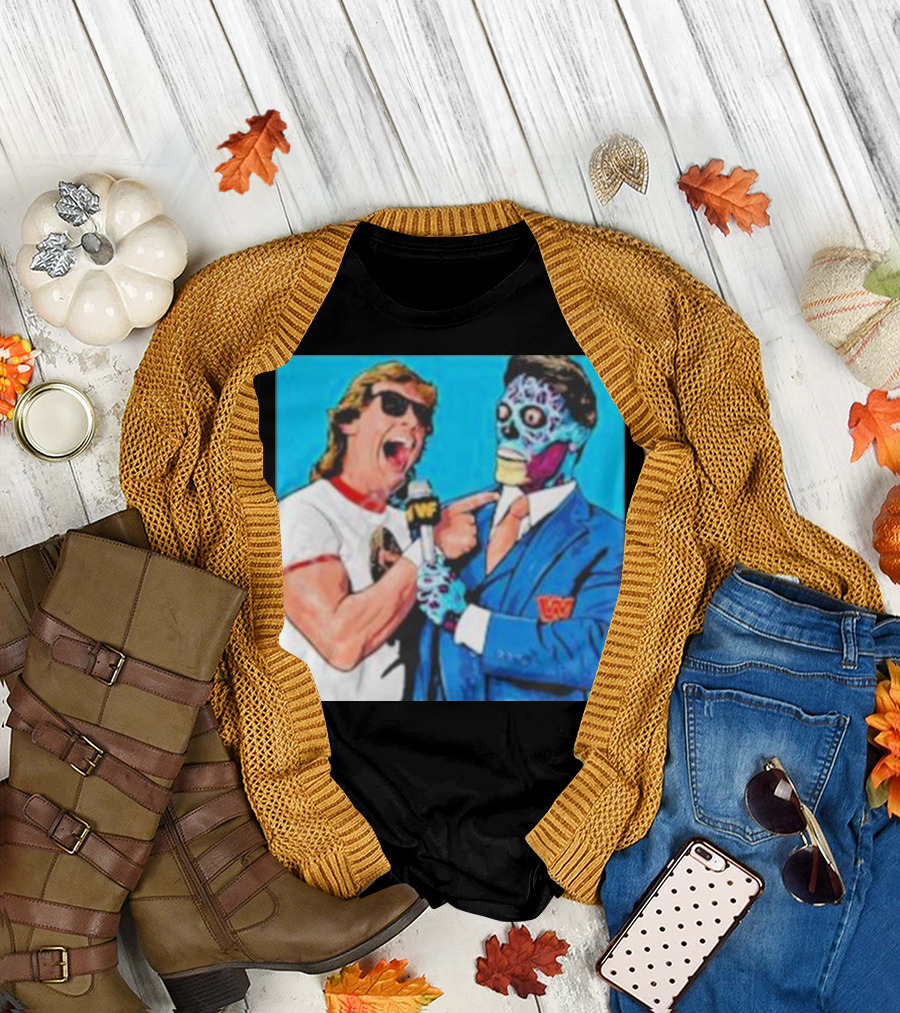 SquaredCircle They Live Wrestling Parody Comic T-Shirt