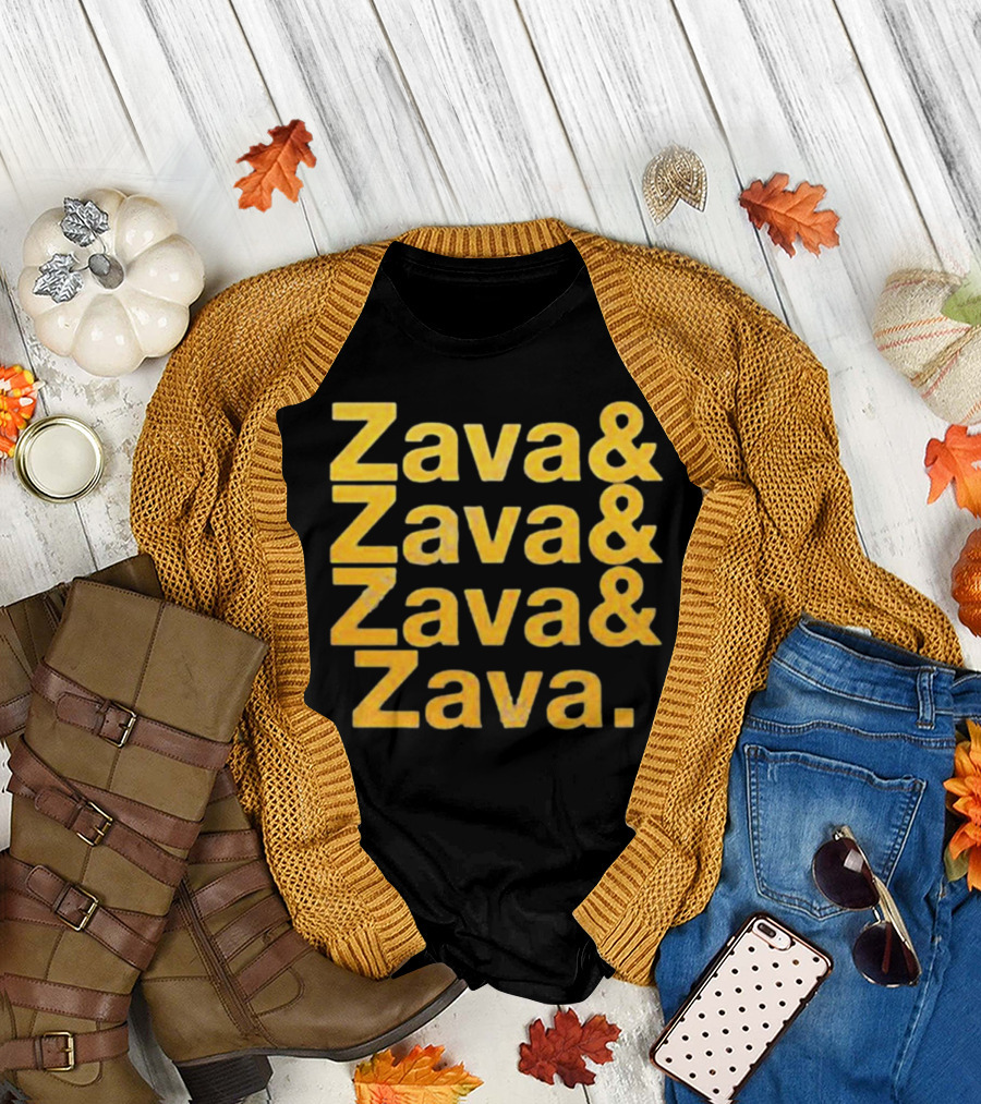Zava and Zava and Zava and Zava Repeated Typography T-Shirt