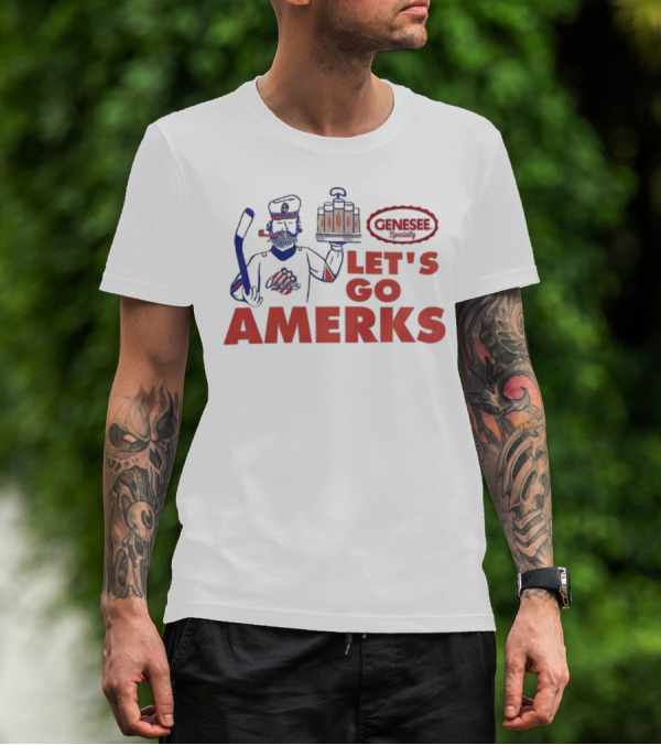 Genesee Specialty Let's Go Amerks Hockey Enthusiast Support T-Shirt