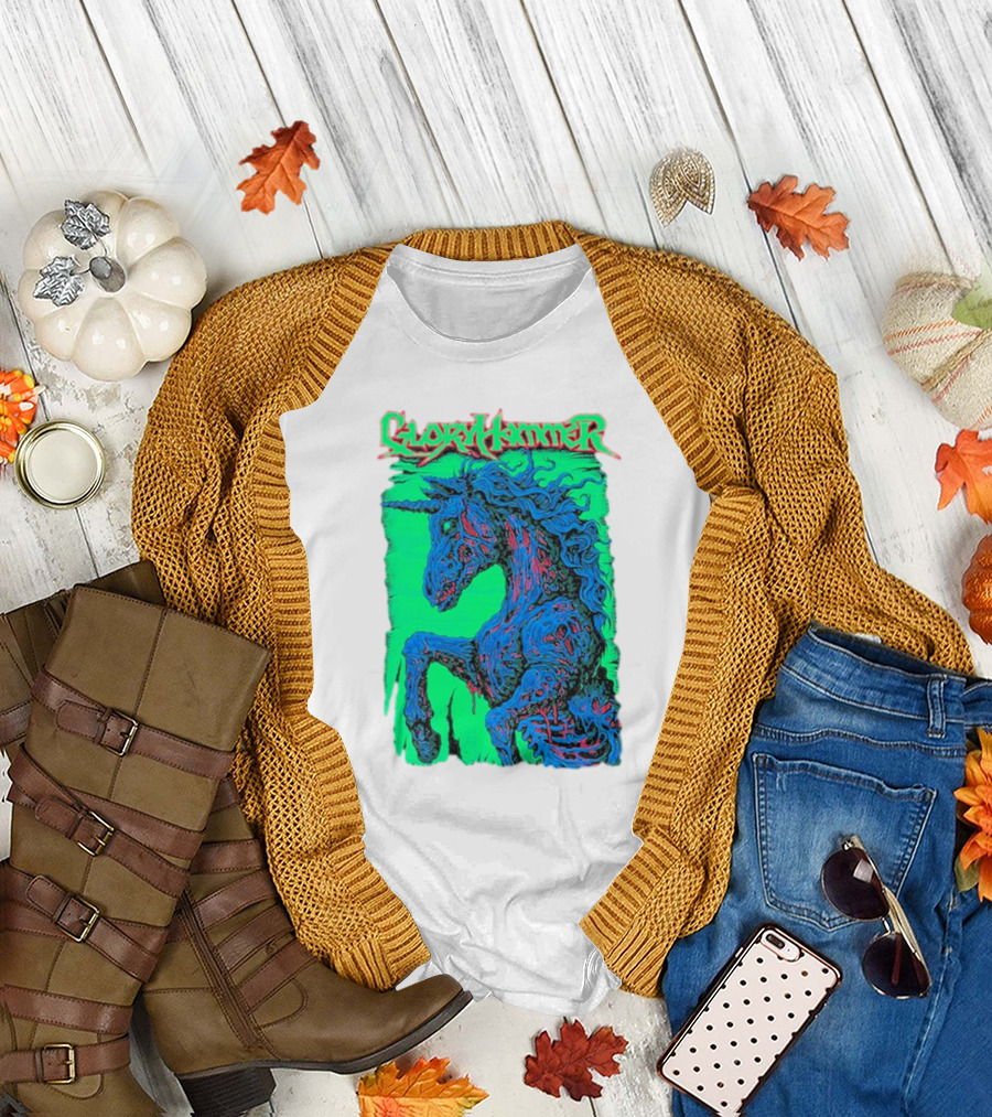 Gloryhammer Glowing Zombie Unicorn T-Shirt