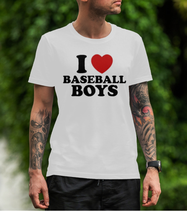 I Love Heart Baseball Boys T-Shirt