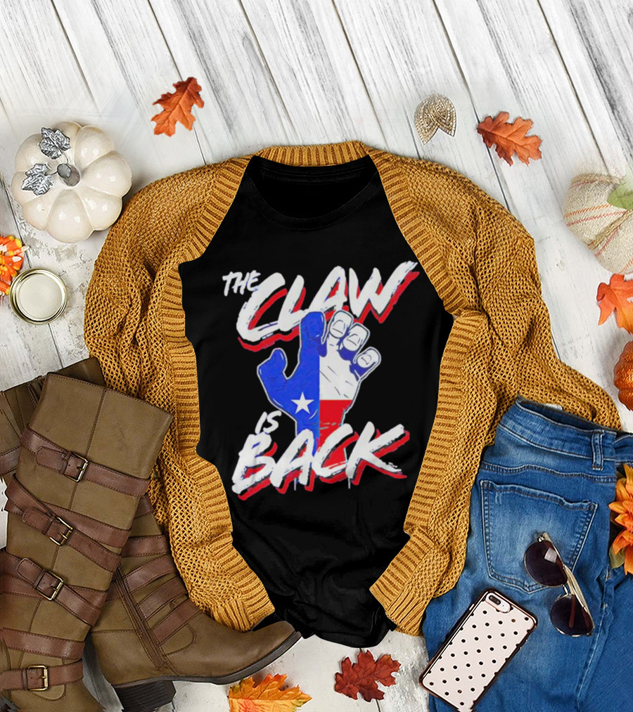 The Claw Is Back Texas Baseball Flag Fist T-Shirt