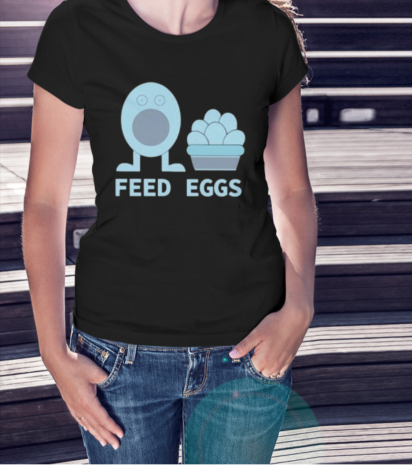 I Think You Should Leave Feed Eggs Blue Cartoon Character Bowl T-Shirt
