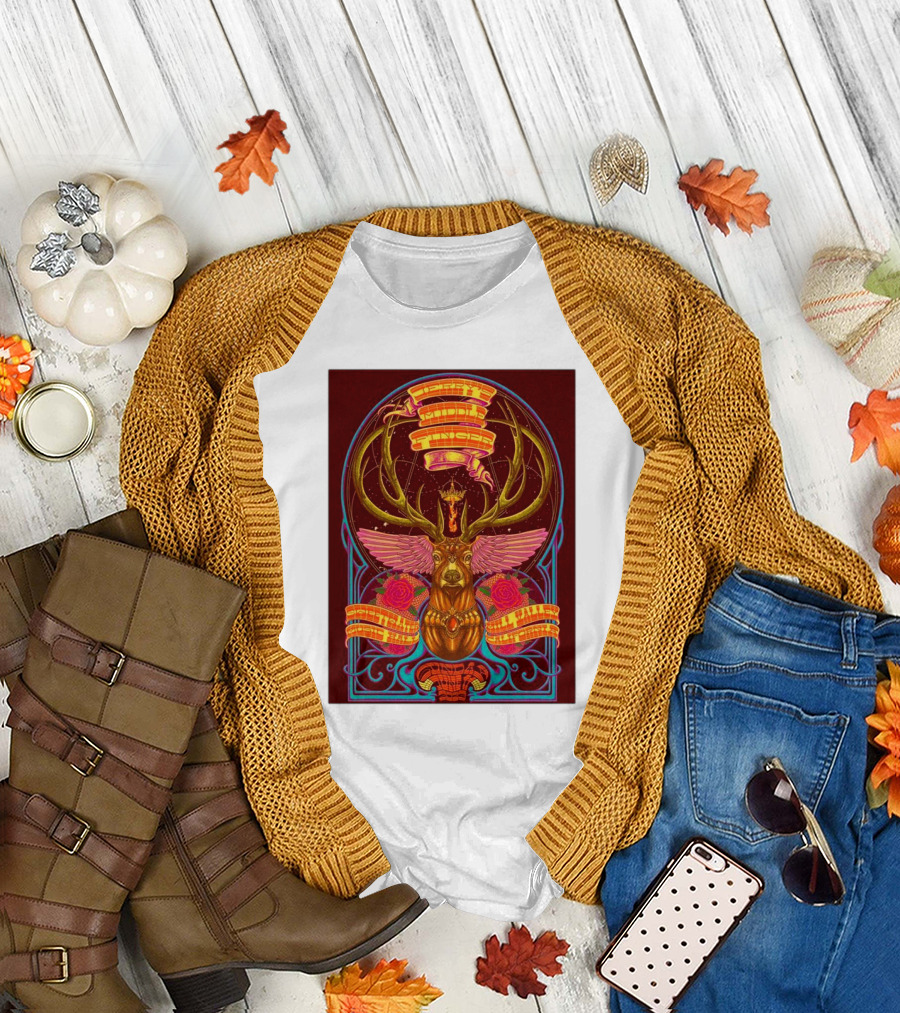 Jerry’s Middle Finger Mill Valley Deer with Antlers and Roses T-Shirt