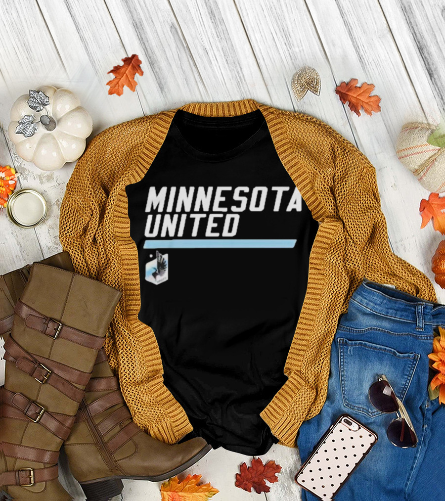Minnesota United FC Logo with Blue Slant and Text T-Shirt
