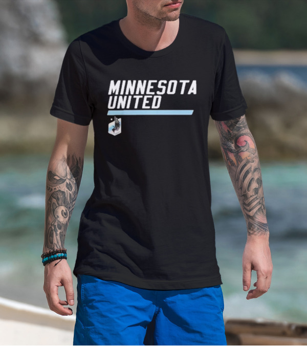 Minnesota United FC Logo With Blue Slant And Text T-Shirt
