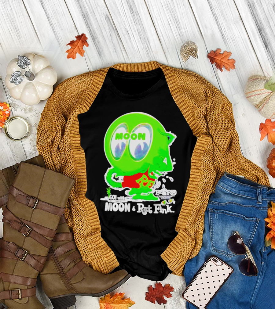 GO with MOON and Rat Fink Eyes Bug Eyed Monster T-Shirt