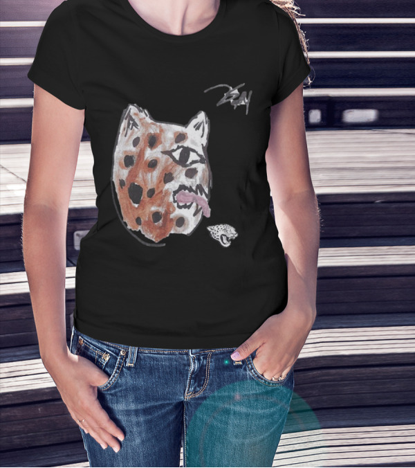 Jacksonville Jaguars Artwork By Tank Bigsby Featuring Stylized Jag Head T-Shirt