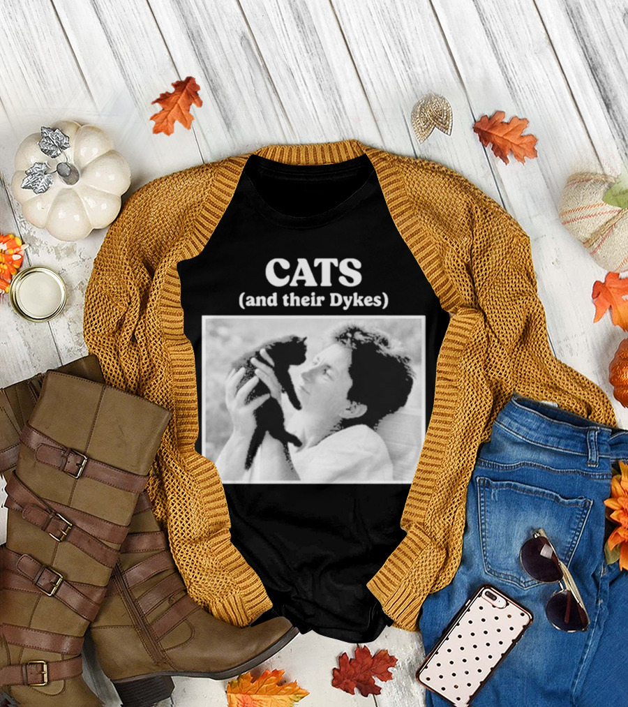 CATS And Their Dykes Black and White Image T-Shirt