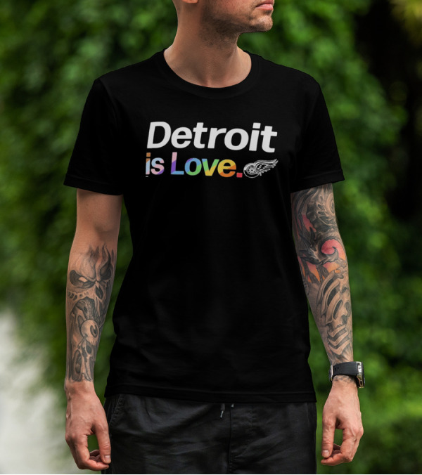 Detroit Red Wings Is Love City Pride Rainbow Wings T-Shirt