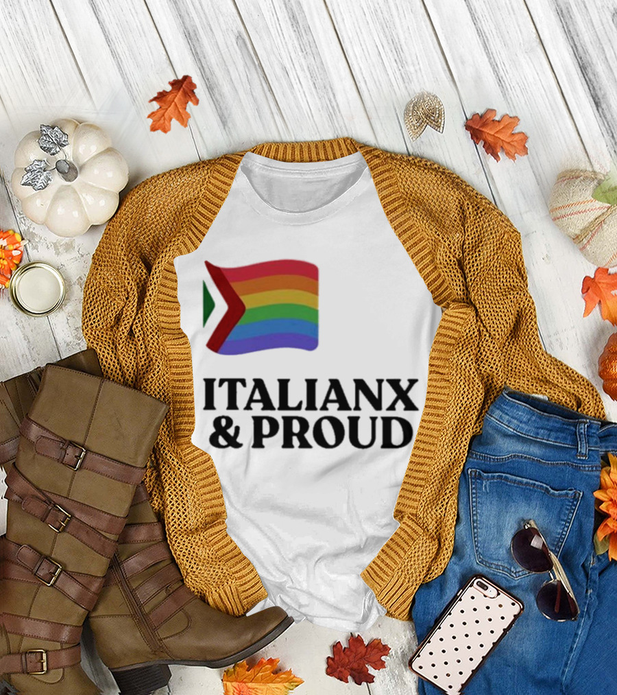 Italianx and Proud Rainbow Flag Pride T-Shirt