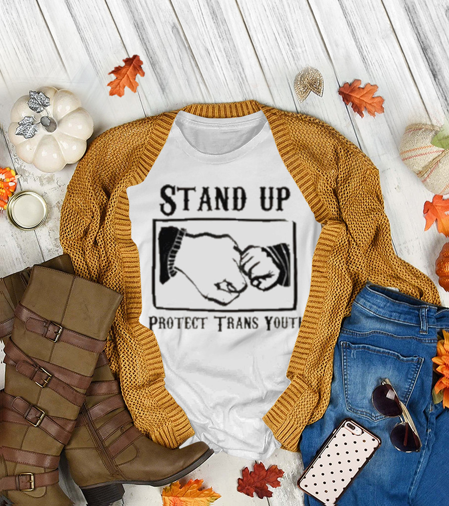 Stand Up Protect Trans Youth Fist Bump Solidarity T-Shirt