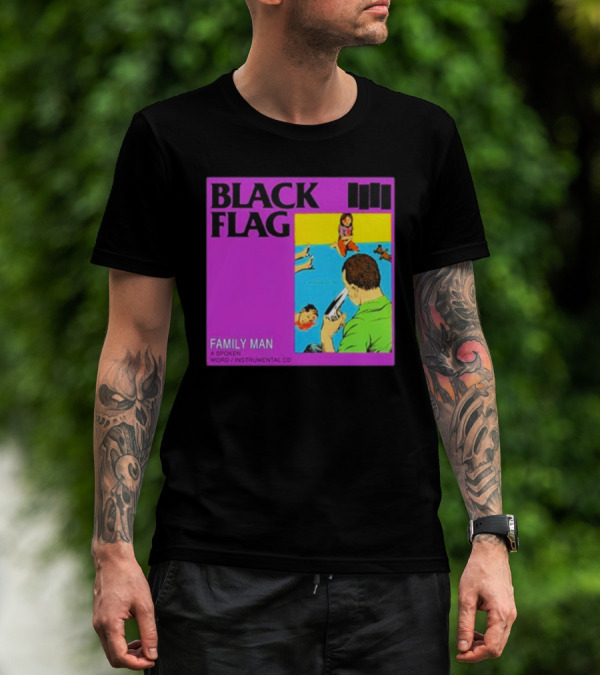 Black Flag Family Man Spoken Word Instrumental CD Album T-Shirt