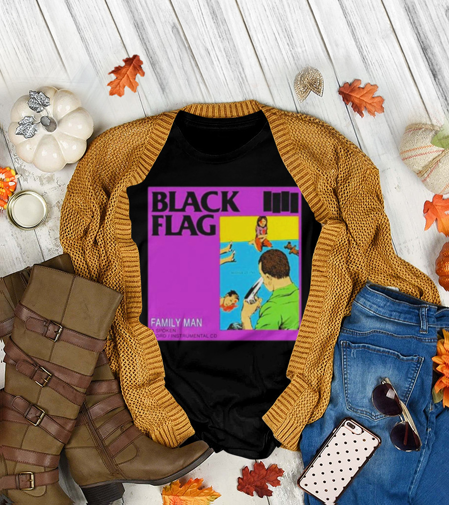 Black Flag Family Man Spoken Word Instrumental CD Album T-Shirt