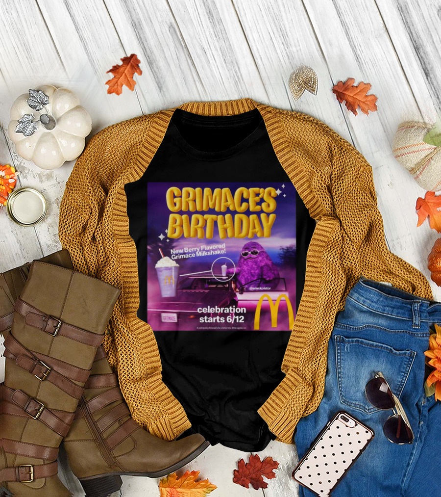 Grimace's Birthday New Berry Flavored Grimace Milkshake Celebration Starts 6/12 T-Shirt