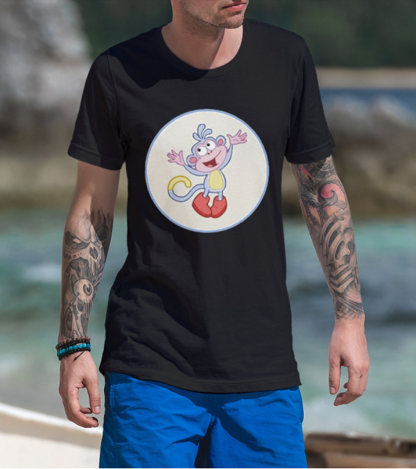 Boots The Monkey Character With Red Boots From Popular Children's Show T-Shirt
