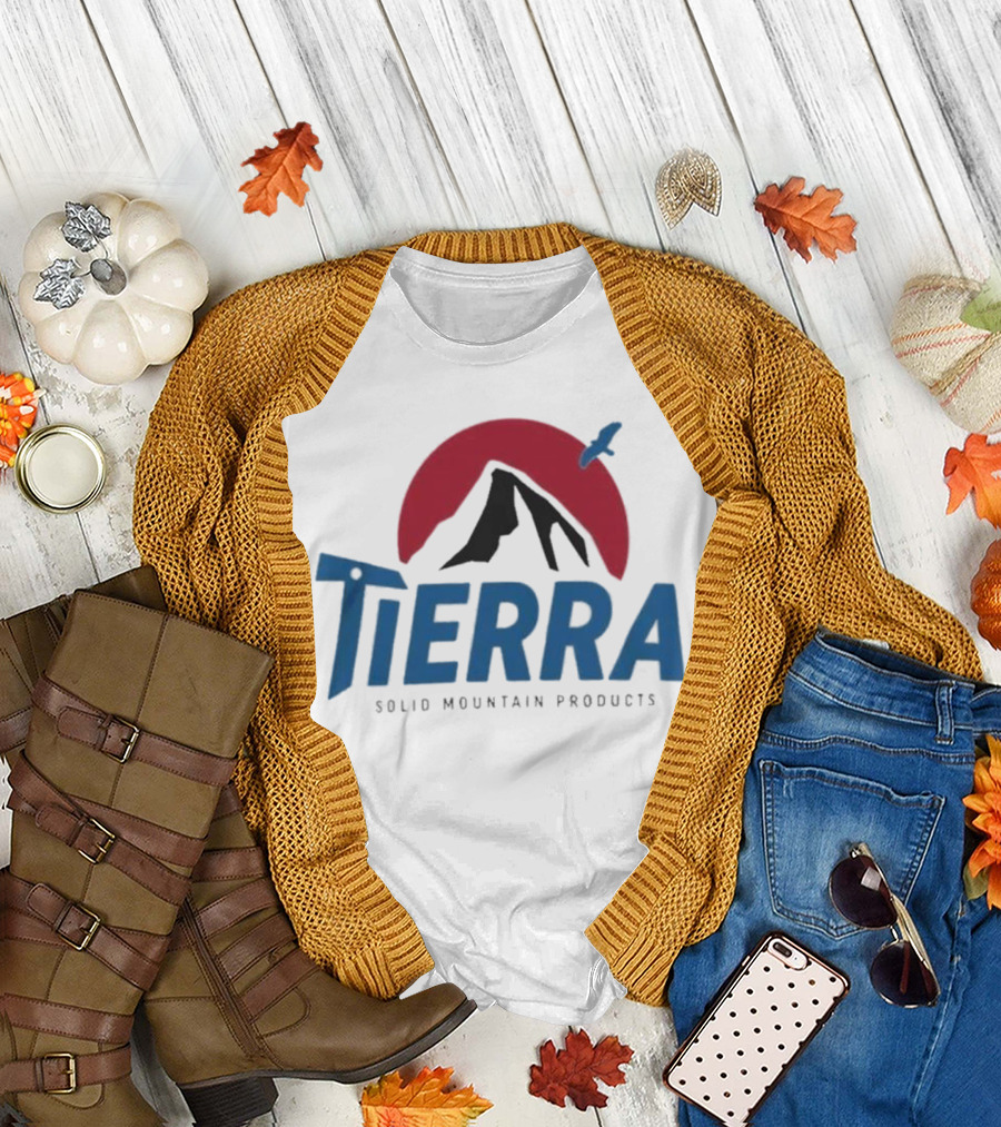 Tierra Solid Mountain Products Red Sun Blue Bird T-Shirt