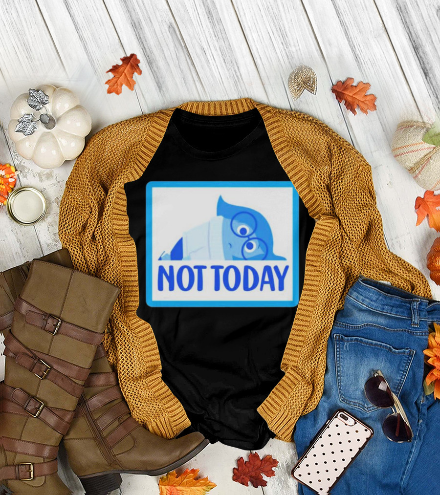 Not Today Sadness Character Blue Glasses Image T-Shirt