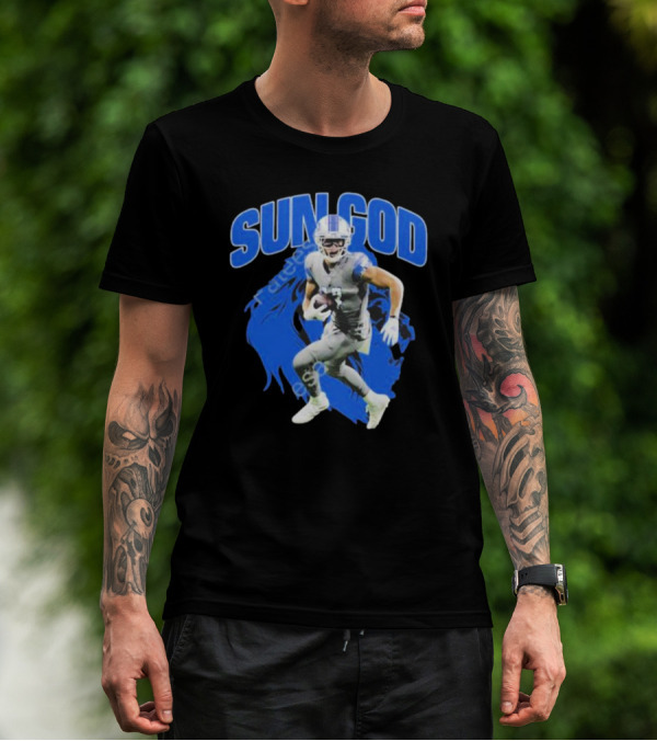 Detroit Lions Sun God Football Player T-Shirt