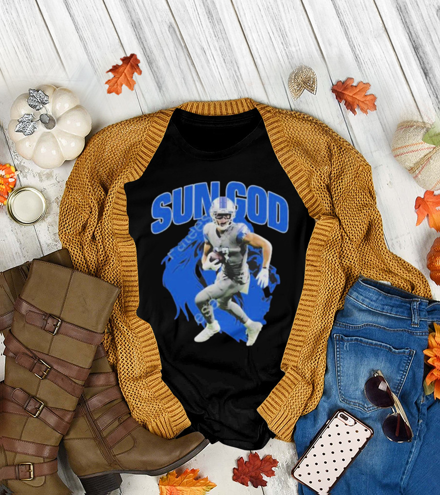 Detroit Lions Sun God Football Player T-Shirt