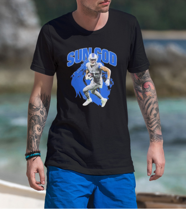 Detroit Lions Sun God Football Player T-Shirt