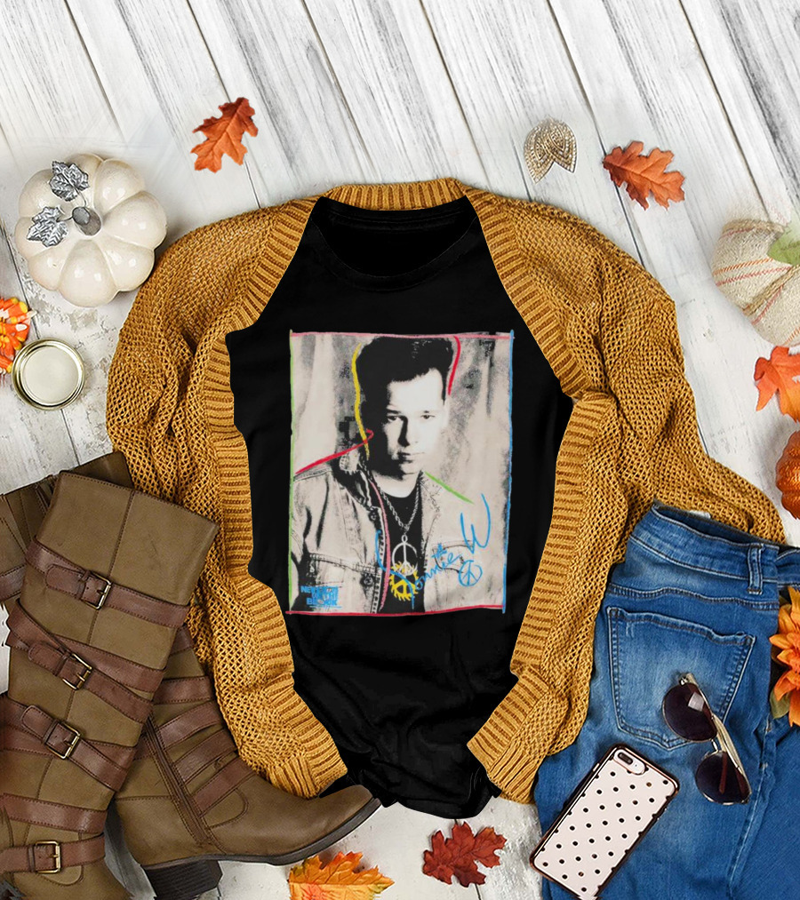 New Kids On The Block Donnie Vintage Portrait Peace Sign Denim Jacket T-Shirt