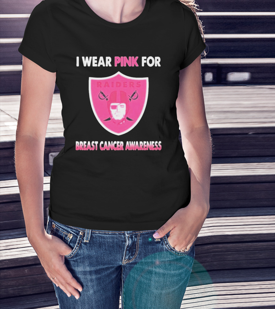 Las Vegas Raiders I Wear Pink For Breast Cancer Awareness T-Shirt