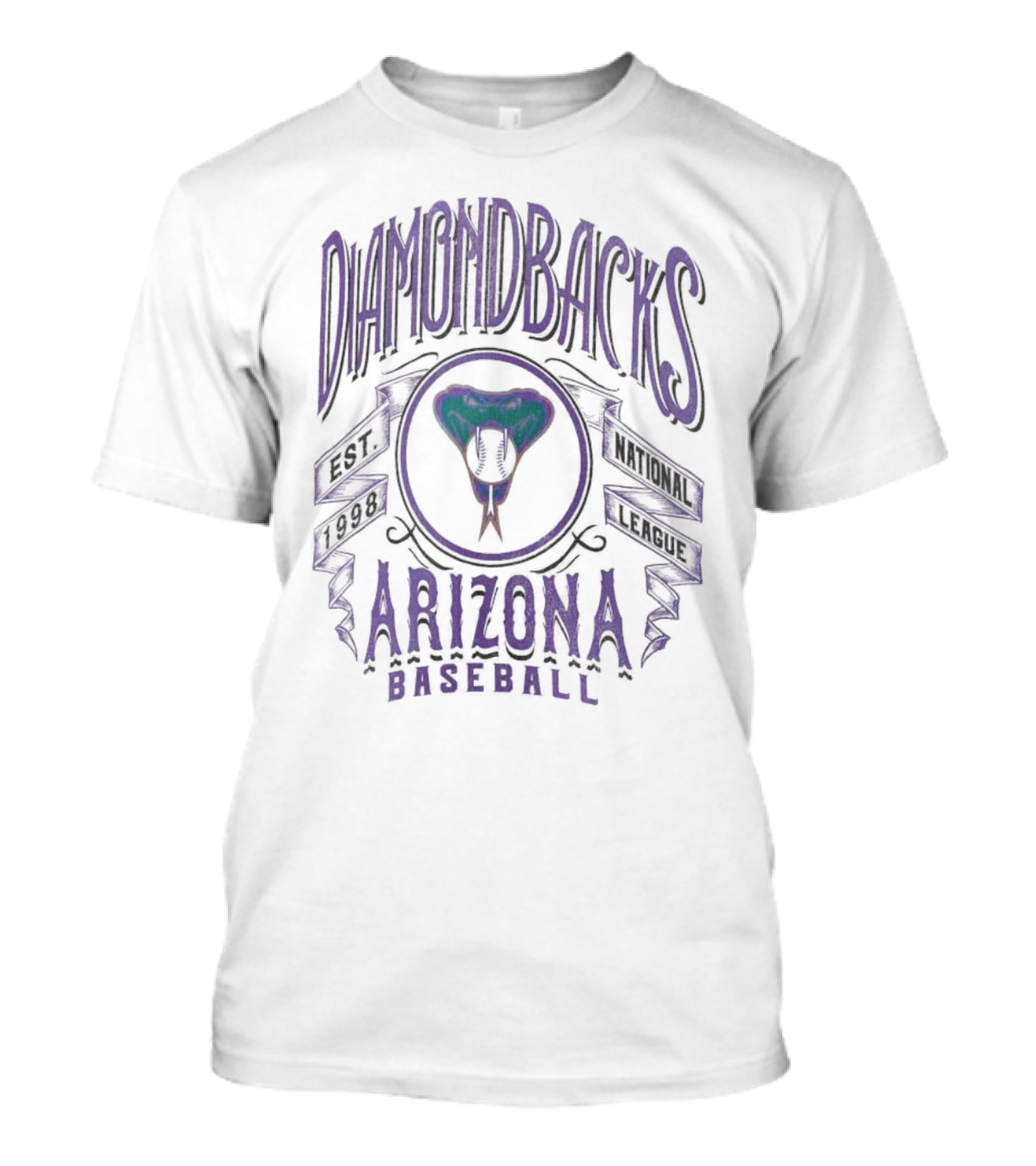 Arizona Diamondbacks Rucker Collection Distressed Baseball Rock T-Shirt